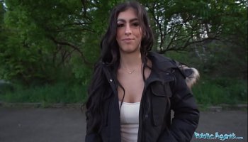 public agent sexy colombian babe sucks and fucks in public place